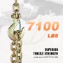 G80 Transport Binder Chain, 3/8" x 2.9' 2-Pack Tow Chain with Clevis Snap Hook, 7100 lbs Safe Working Load, Heavy Duty Logging C