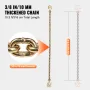Binder Chain G80 Tie Down Tow Chain with Hooks 9.5mm x 313.9cm 2 Pack 3220.5 kg