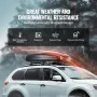 Rooftop Cargo Carrier, 14 Cubic Feet Roof Cargo Box, ABS Hard Shell Roof Box, with Dual-Sided Opening and 2 Reinforced Straps, A