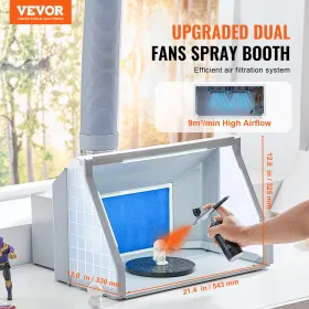 Airbrush Spray Booth Dual-Fans Bærbar Hobby Airbrush Paint