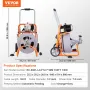 Drain Cleaner Machine 100FT x 1/2 Inch, Auto Feed Sewer Snake Drain Auger on Wheels, Portable Drain Cleaning Machine with 8 Cutt