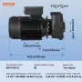 2 Speed SPA Pump, 48-Frame, Dual-Speed Hot Tub SPA Pump, 1100W / 35 m³/h / 13 m High Speed or 250W / 14 m³/h / 2.8 m Low Speed, 
