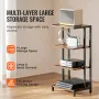 4-Tier AV Media Stand, Corner TV Stand, Height Adjustable Wooden Shelves for DVD Players/Cable Boxes/Games Consoles, Brown