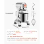 Electric Food Mixer 20L Food Stand Mixer 500W Electric Dough Mixer Maker 220V Adjustable Commercial Mixer Grinder Commercial Sta