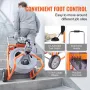 Drain Cleaner Machine 75FT x 1/2 Inch, Auto Feed Sewer Snake Drain Auger on Wheels, Portable Drain Cleaning Machine with 8 Cutte