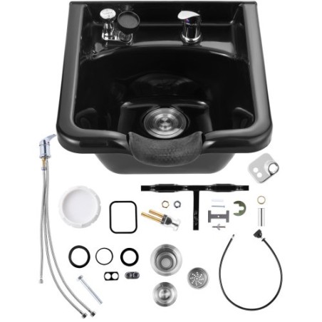 o Bowl Black ABS Plastic Salon and Spa Hair Sink Beauty