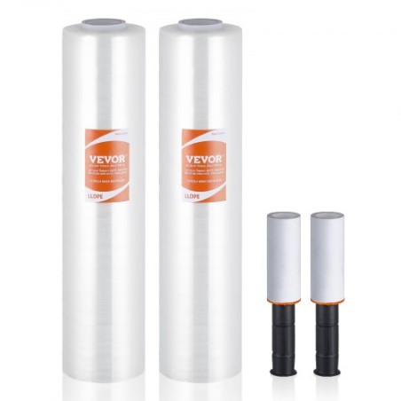 Stretch Film, 15 inches x 1000 feet, 2 Pack, 60 Gauge Industrial Strength Clear Durable Stretch Wrap Roll, Heavy Duty Shrink