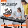 61 Key Digital Keyboard Piano, 200 Tones 200 Rhythms, Electric Portable Piano Keyboard Kit with 60 Demo Songs Built-In Dual Spea