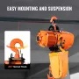 Electric Chain Hoist Three Phase Crane Hoist 1995.8 kg Load 609.6 cm Lifting
