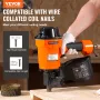 Coil Siding Nailer MCN70, 1-3/4" to 2-3/4" 15 Degree Pneumatic Siding Nail Gun, 70-120PSI Air Coil Nailer for Pallet, Crating, F