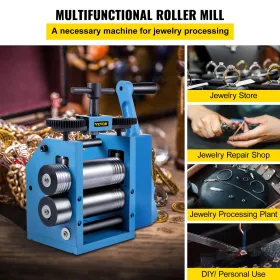 Rolling Mills 3"/76mm Jewelry Rolling Mill Machine Gear Ratio 1:2.5 Wire Roller Mill 0.1-7mm Press Thickness Manual Combination 