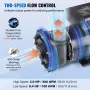 2 Speed SPA Pump, 56-Frame, Dual-Speed Hot Tub SPA Pump, 1600W / 39 m³/h / 15 m High Speed or 400W / 19 m³/h / 3.9 m Low Speed, 