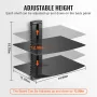 Glass Floating Shelves, Holds up to 18 lbs, TV Wall Mount with Shelf，Strengthened Floating Entertainment Center for DVD Players 