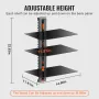 Glass Floating Shelves, Holds up to 18 lbs, TV Wall Mount with Shelf，Strengthened Floating Entertainment Center for DVD Players 