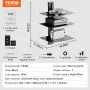 3-lags glas flydende hylder holder op til 18 kg tv-vægmontering
