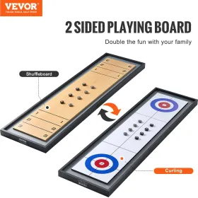 45" Shuffleboard and Curling 2 in 1 Board Game Portable Tabletop Set
