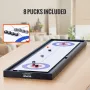 Shuffleboard and Curling 2 in 1 Board Games, 45" Portable Tabletop Set, Two Sided Tabletop Shuffleboard with 8 Rolling Pucks, Sh