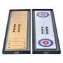 Shuffleboard and Curling 2 in 1 Board Games, 45" Portable Tabletop Set, Two Sided Tabletop Shuffleboard with 8 Rolling Pucks, Sh