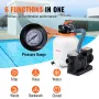 Sand Filter Pump for Above Ground Pools, 300 mm/12-inch, 10,000 L/H, 285W Swimming Pool Pumps System & Filters Combo Set with 6-