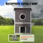 Outdoor Cat House Weatherproof, Feral Cat Shelter for Multiple Cats, 2-story Large Outdoor Wooden Cat House with Doors, PVC Door
