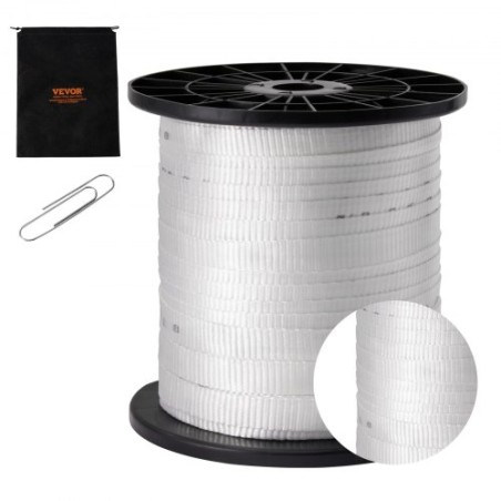 Polyester Pull Tape, 3/4" x 318' Mule Tape Flat Rope, 2500 lbf Tensile Capacity, Printed Webbing Cable Pulling Tape for
