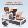 Tortoise Habitat Wooden Tortoise House Indoor/Outdoor 3-Room 112x65x61 cm