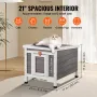 Outdoor Cat House Weatherproof, Feral Cat Shelter for Multiple Cats, Outdoor Wooden Cat Rabbit House with PVC Door Flaps and Ope