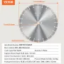 Diamond Blade, 14inch/350mm Concrete Saw Blade Wet or Dry, 0.47inch/12mm Flat Teeth Diamond Segment Blade, Universal 1 inch/25.4