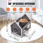 Outdoor Cat House Weatherproof, Feral Cat Shelter for Multiple Cats, Outdoor Wooden Cat House with Large Side Door, PVC Door Fla