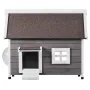 Outdoor Cat House Weatherproof, Feral Cat Shelter for Multiple Cats, Outdoor Wooden Cat House with Large Side Door, PVC Door Fla