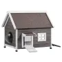 Outdoor Cat House Weatherproof, Feral Cat Shelter for Multiple Cats, Outdoor Wooden Cat House with Large Side Door, PVC Door Fla