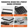Mini Dutch Pancake Maker, 25PCS 43mm Diameter Dorayaki Baker Machine, 1700W Commercial Electric Poffertjes Grill, Non-stick Stai