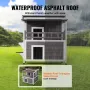 Outdoor Cat House Weatherproof, Feral Cat Shelter for Multiple Cats, 2-story Large Outdoor Wooden Cat House with Balcony, Doors,