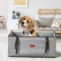 Dog Car Seat, Waterproof Dog Booster Seat for Car with Support Frame, Pet Car Seat with Clip-On Safety Leash, Dog Car Bed for Sm