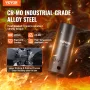 3/8" & 1/2" Drive Impact Socket Set, 59PCS Socket Set SAE 5/16" to 1-1/4" and Metric 6-32mm, 6 Point Cr-Mo Alloy Steel for Auto 