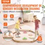 Balance Beam Stepping Stones, 6 PCS Wooden Toddler Balance Boards, Montessori Toy for Kids 2-6, Build Coordination and Gross Mot