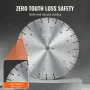 Diamond Blade, 14inch/350mm Concrete Saw Blade Wet or Dry, 0.47inch/12mm Wavy Teeth Diamond Segment Blade, Universal 1 inch/25.4