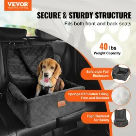 Dog Booster Car Seat Pet Car Seat for Small Medium Dog up to 40 lbs Black