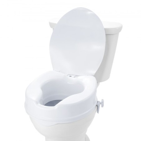 Raised Toilet Seat, 4" Height Raised, 300 lbs Weight Capacity, Universal Toilet Seat Riser, Screw Rod Locking, with Toilet
