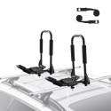 Kayak Roof Rack 1 Pair J-Bar, Soft Roof Rack Quick Folding, Top Mount Tie Down, Carrier for kayak, Surf Board, Canoe, SUP, Ski
