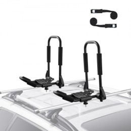 Kayak Roof Rack 1 Pair J-Bar, Soft Roof Rack Quick Folding, Top Mount Tie Down, Carrier for kayak, Surf Board, Canoe, SUP, Ski
