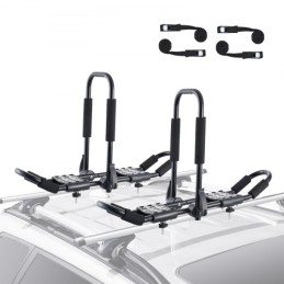 Kayak Roof Rack 1 Pair J-Bar, Soft Roof Rack, Top Mount Tie Down, Carrier for kayak, Surf Board, Canoe, SUP, Ski Board, Mount