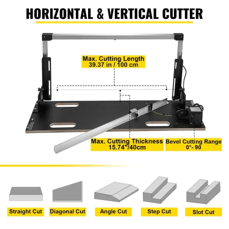 Desktop Styrofoam Cutting Machine 42 cm Max. Cut Thickness Foam Cutter 112 cm Max. Cut Length Hot Wire Foam Cutter 0-90° Styrofo