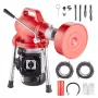Drain Cleaner Machine 120ft x 5/8in 370W Sectional Snake Auger