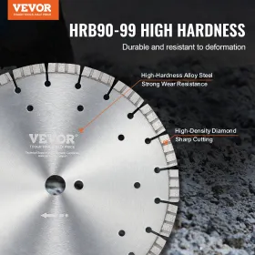 Diamond Blade 12 tommer beton så klinge vådt eller tørt 0,47 tommer bølgede tænder