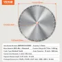 Diamond Blade, 18inch/450mm Concrete Saw Blade Wet or Dry, 0.47inch/12mm Slanted Teeth Diamond Segment Blade, Universal 1 inch/2