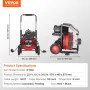 Drain Cleaner Machine Electric Drain Auger 100ft x 3/8 i Auto