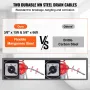 Drain Cleaner Machine 66FT x 5/8 Inch, 250W Electric Sewer Snake Auger Manual Feed - with 2 Sectional Steel Cables (66' x 5/8" a