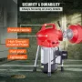 Drain Cleaner Machine 66FT x 5/8 Inch, 250W Electric Sewer Snake Auger Manual Feed - with 2 Sectional Steel Cables (66' x 5/8" a
