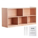 Storage Shelf Tray Cabinet 5-Section Cubby Storage 2-Shelf for Home School
